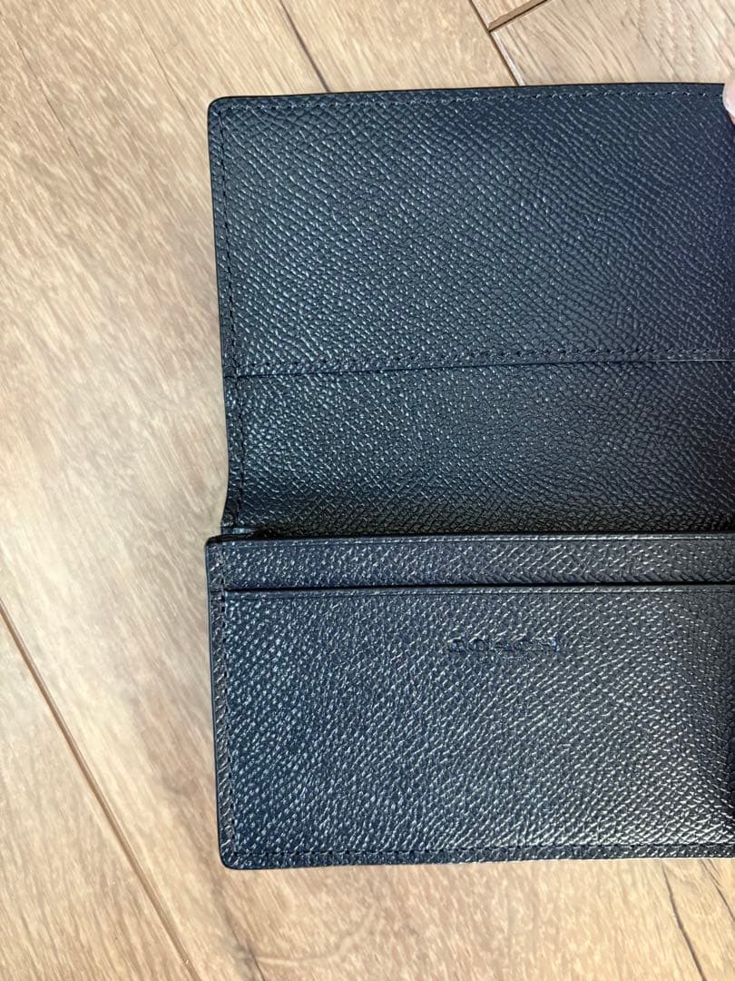 COACH 紺　名刺入れ ゴールドロゴ