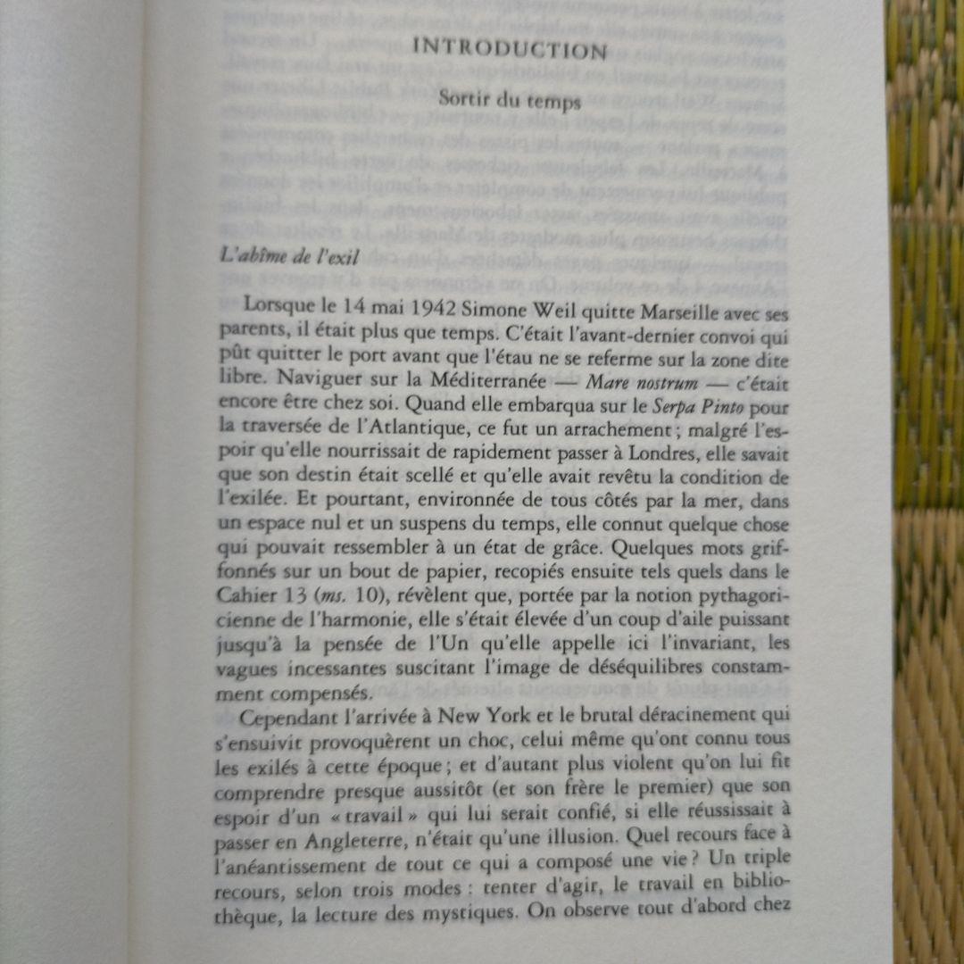 洋書 Simone Weil oevres completes VI Cahiers