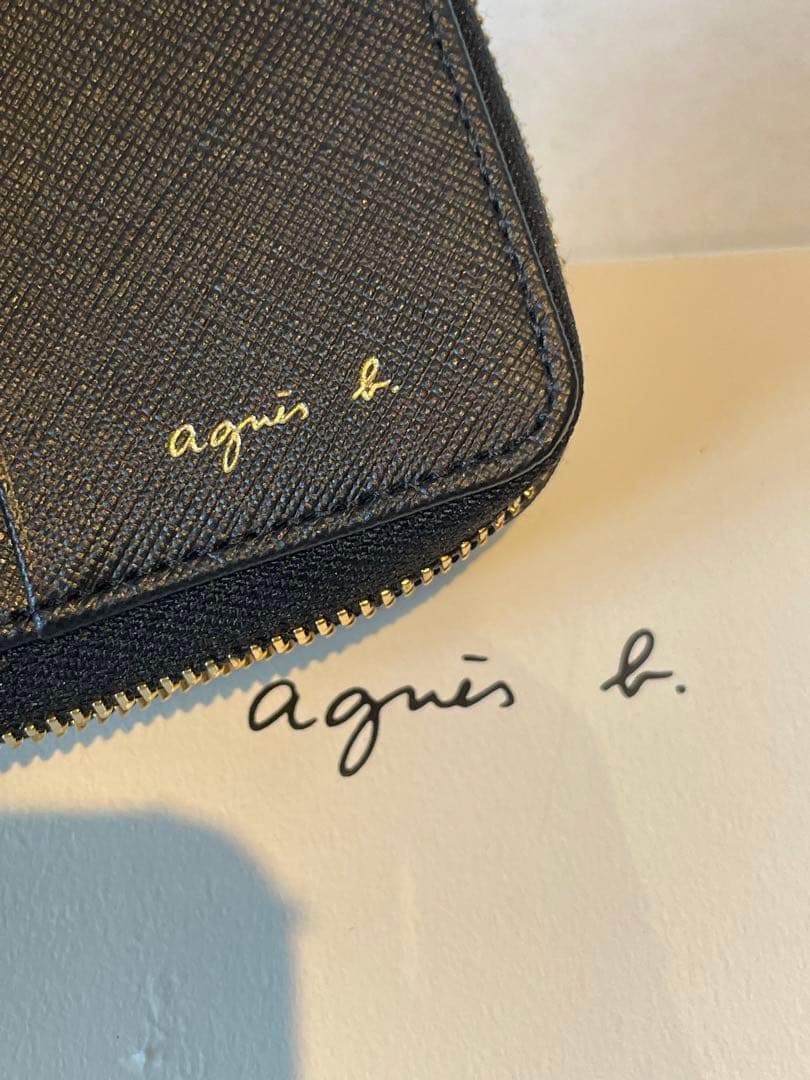 【新品未使用】agnès b. ブラック 二つ折り財布　定価25300円
