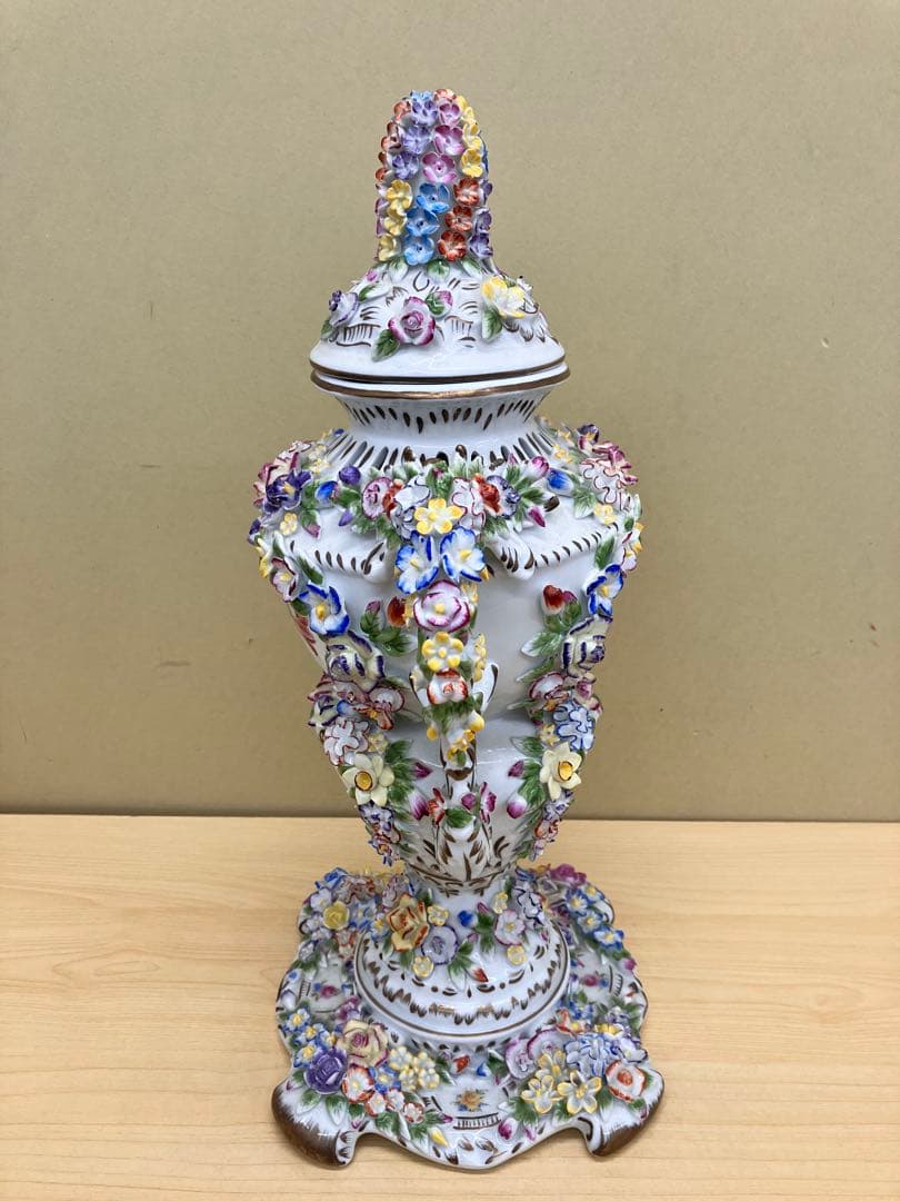 薔薇　アンティーク　porcelain 陶器　ポプリポット　ボンボニエ