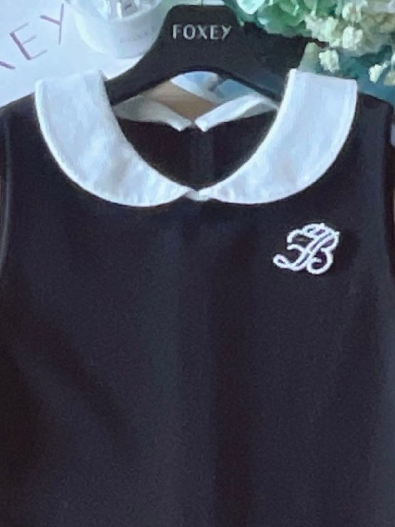 極美品！FOXEY白襟ニットワンピース 40 Rene foxey フォクシー