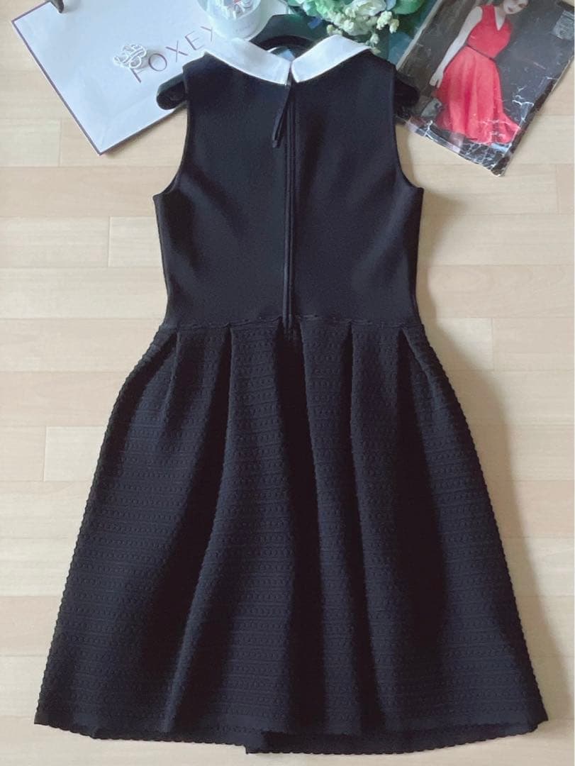 極美品！FOXEY白襟ニットワンピース 40 Rene foxey フォクシー