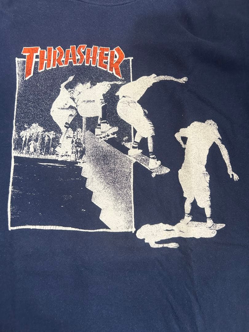 THRASHER Tシャツ ネイビー　90’s シングルステッチ
