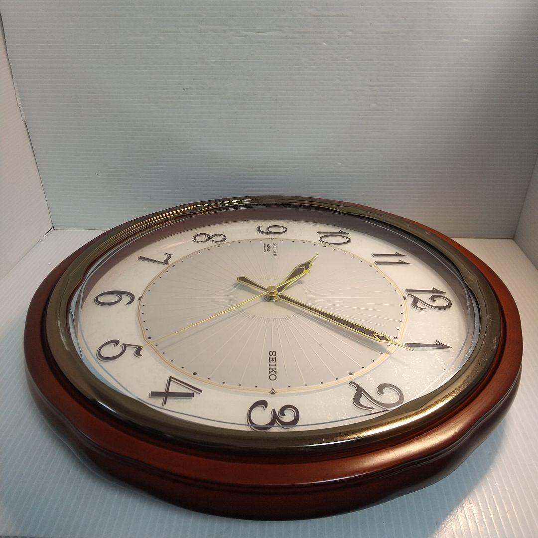 SEIKO ソーラー電波掛時計 ブラウン