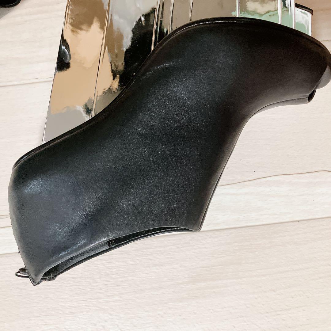 UNITED NUDE オープントゥブーティ 黒　レザー　37サイズ