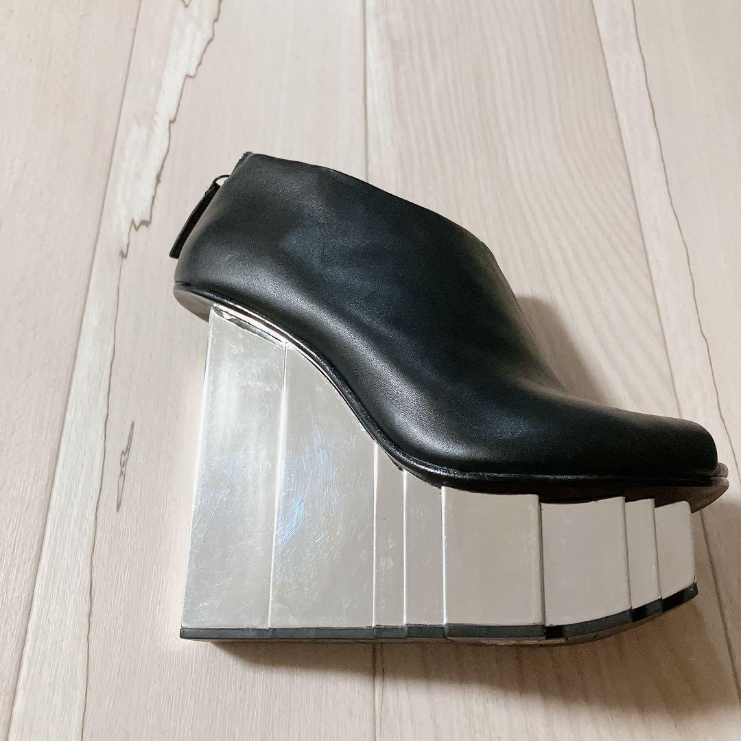 UNITED NUDE オープントゥブーティ 黒　レザー　37サイズ