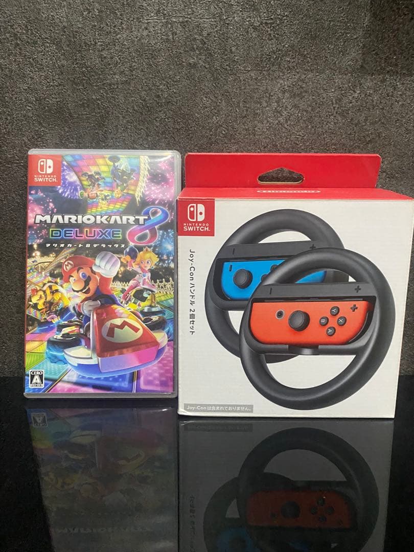 ［超美品］［ハンドル1回使用］マリオカート8 デラックス&ハンドル2個セット