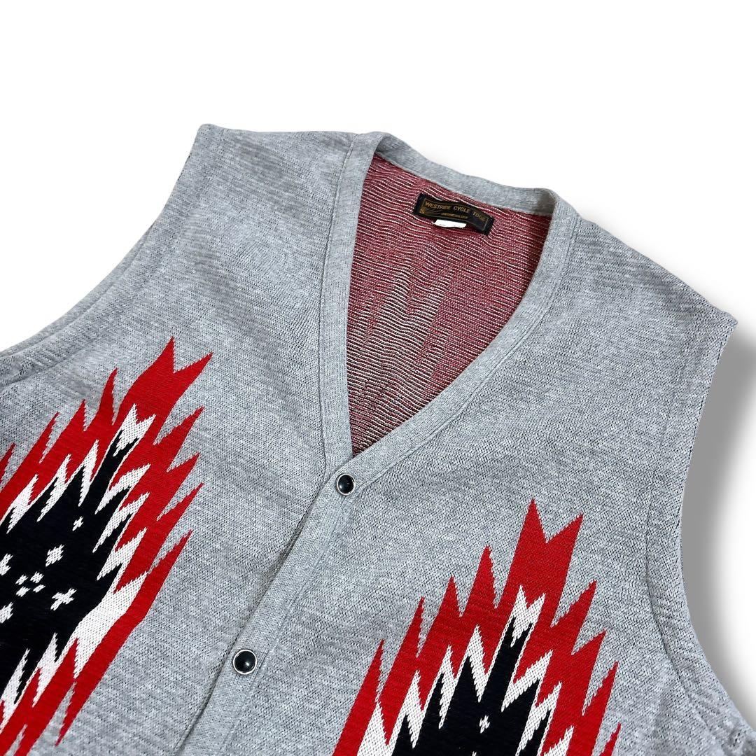 未使用級 WESTRIDE ウエストライド オルテガ柄 ベスト グレー XXL