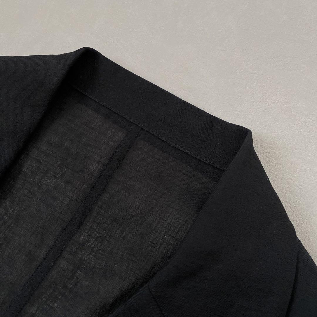 未使用近　ラウンジドレス　リネンライクシアージャケット　ブラック.