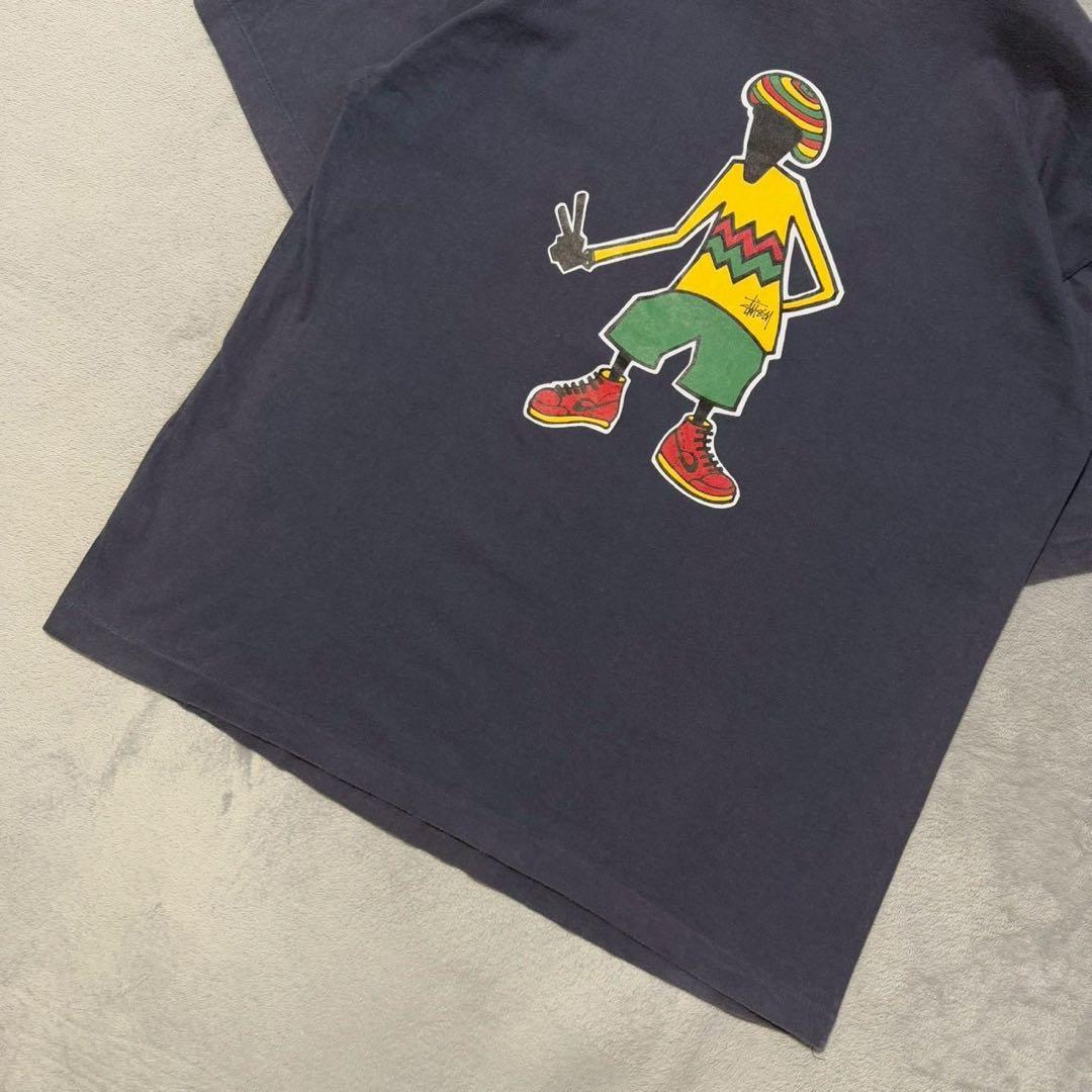 90s old stussy ラスタ シャドーマン Tシャツ Lサイズ USA製