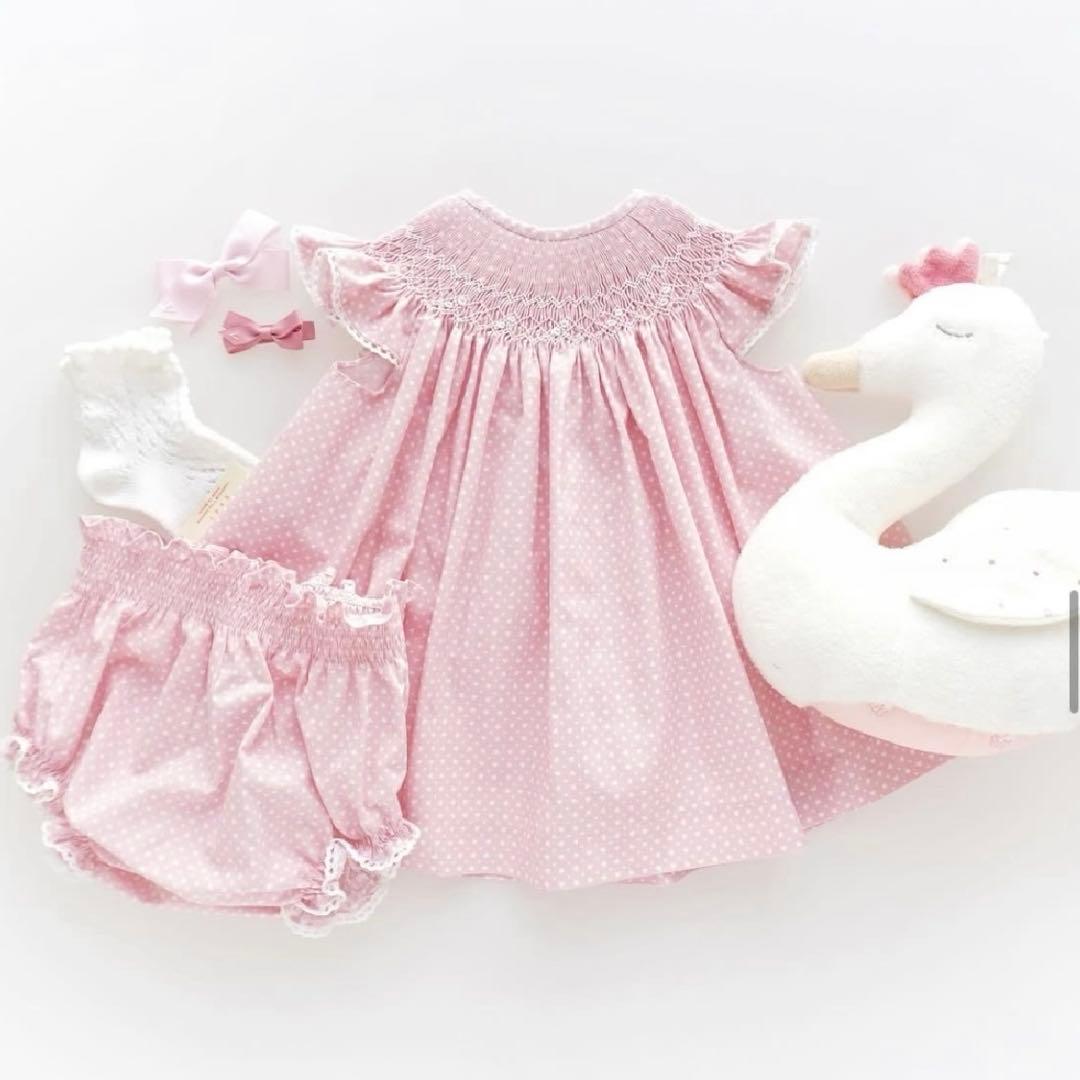 sansakae petit dBb ideas ピンクスモッキングドレス