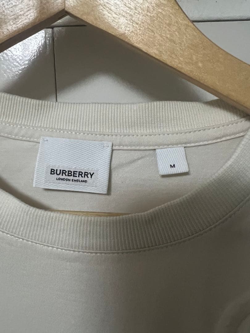 Burberry バーバリー Tシャツ Mサイズ ホワイト アイボリー