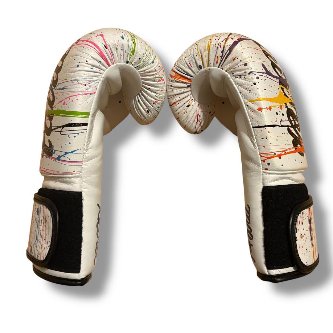 Fairtex ボクシンググローブ 8oz ホワイト スプラッター柄