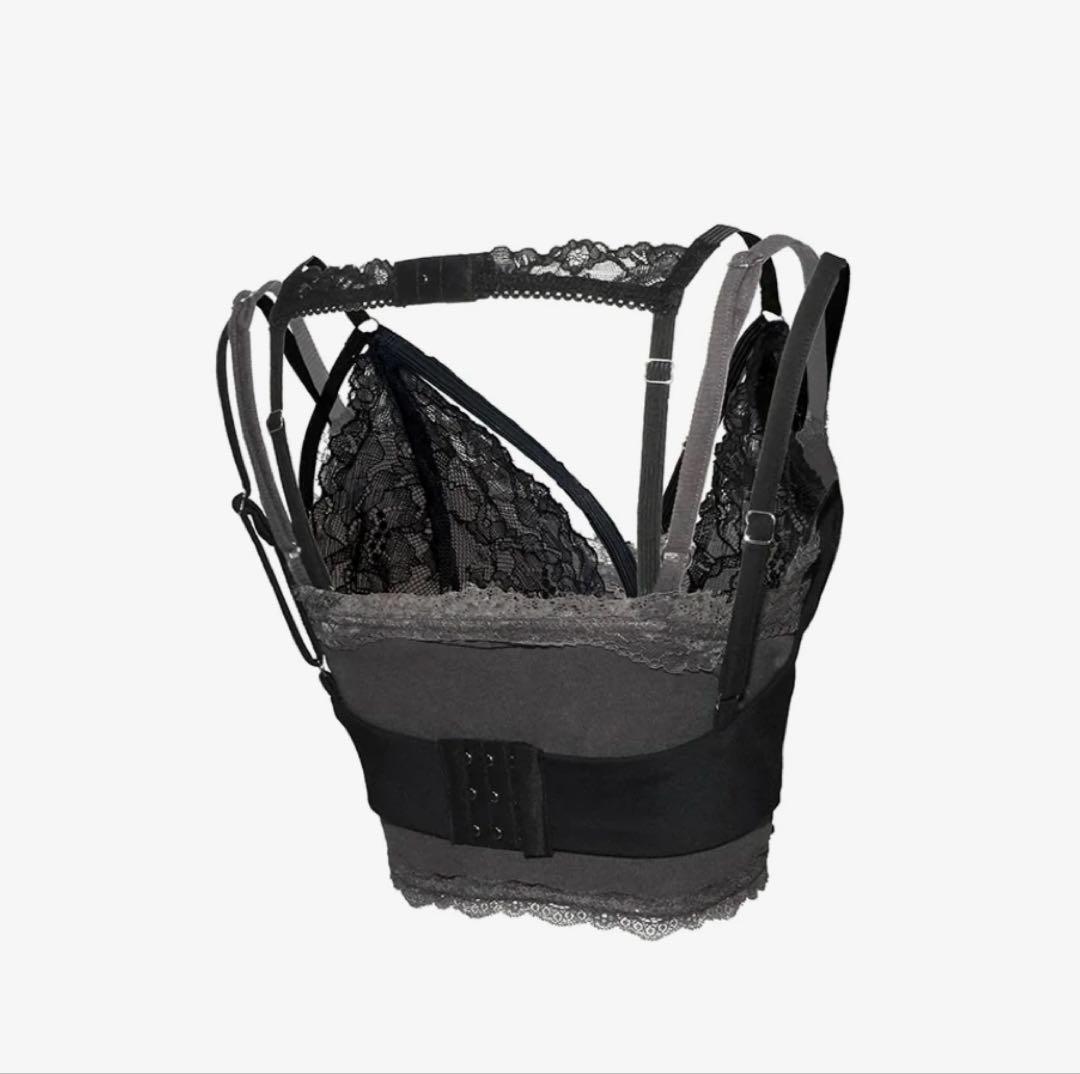 THEREDTHREAD lace trim layer cami ブラック