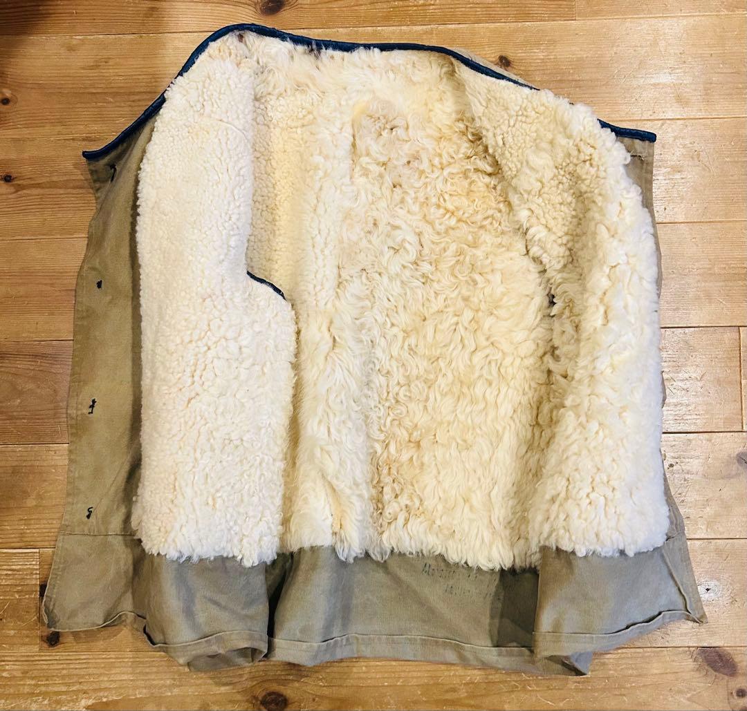 ベスト 古着 60s ヴィンテージ 軍物 ミリタリー 羊 ファー ジレ 希少
