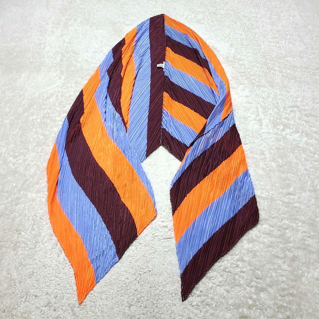 【希少】　プリーツプリーズ　ストール　トリコロールカラー　変形　イッセイミヤケ