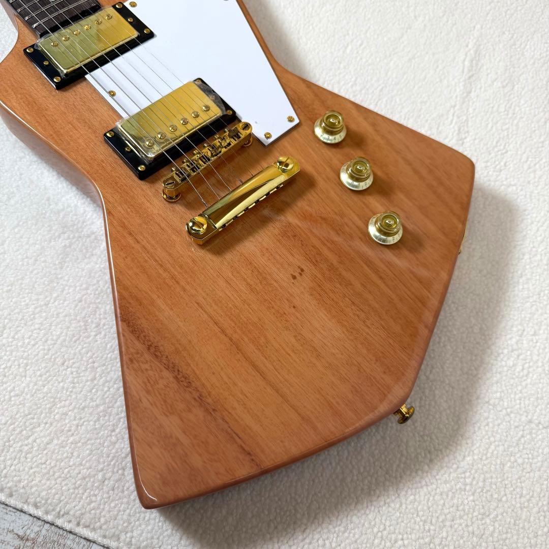 自作 変形ボディ　エレキギター EXPLORER TYPE NATURAL