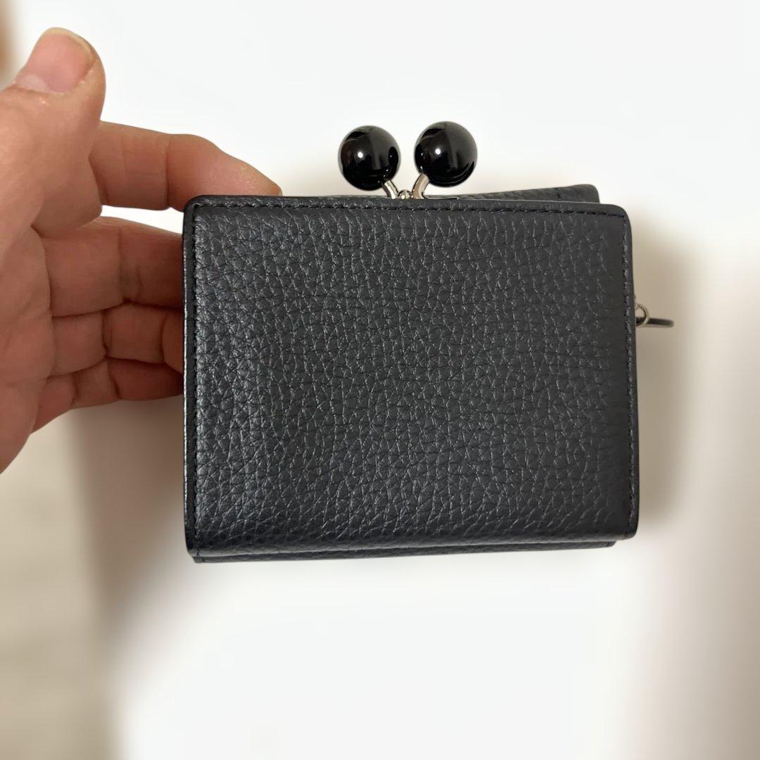popo　JILL STUART 黒 レザー 三つ折り財布