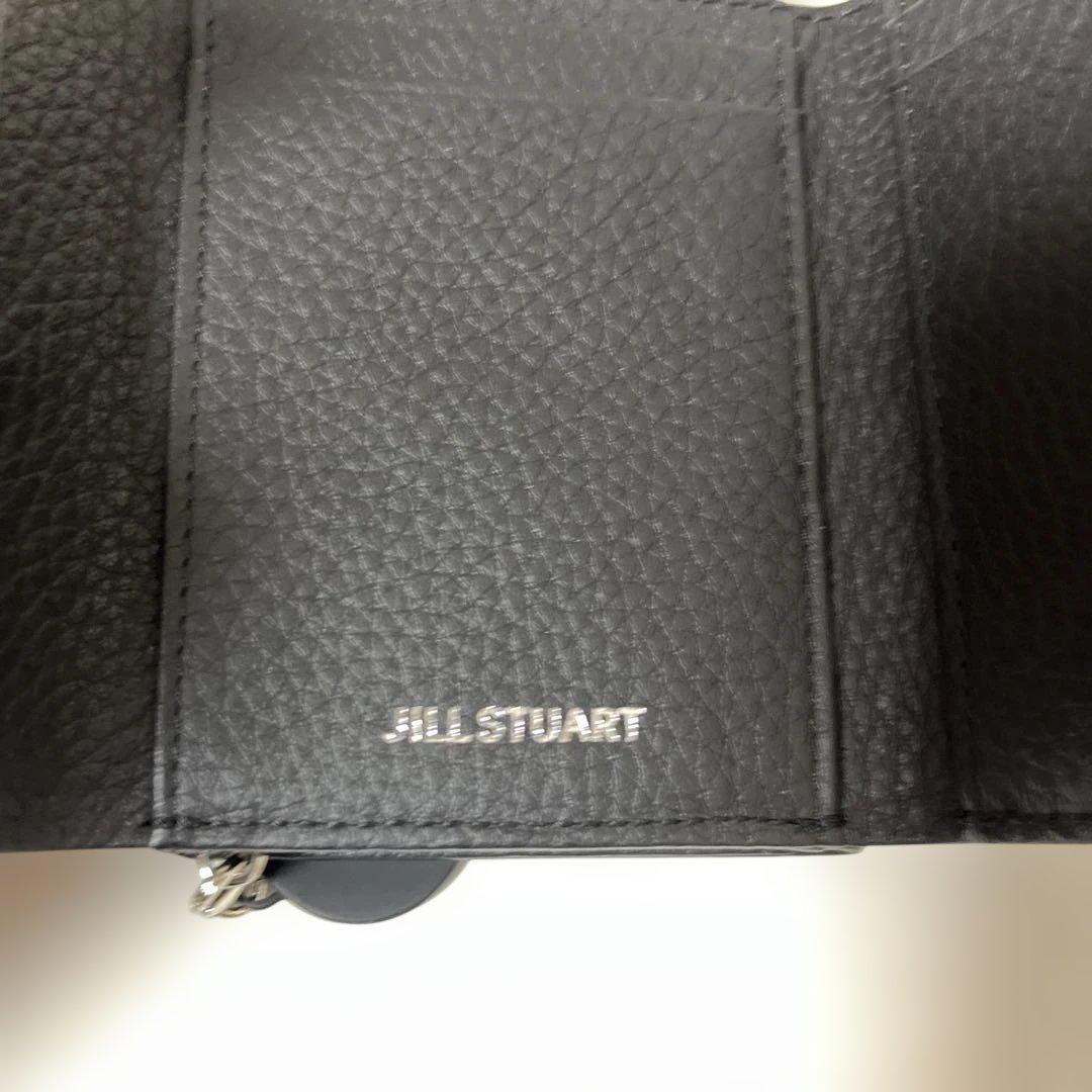 popo　JILL STUART 黒 レザー 三つ折り財布