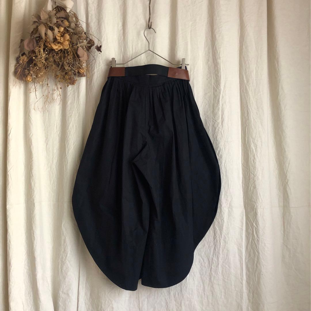 レア Chloe クロエ 2018SS ベルト付き ギャザー パンツ 黒 34