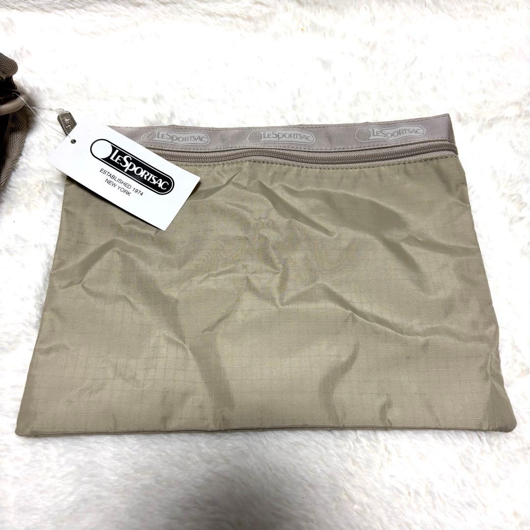 ◆新品◆未使用◆ LeSportsac ポーチ付き 大型ボストンバッグ ベージュ