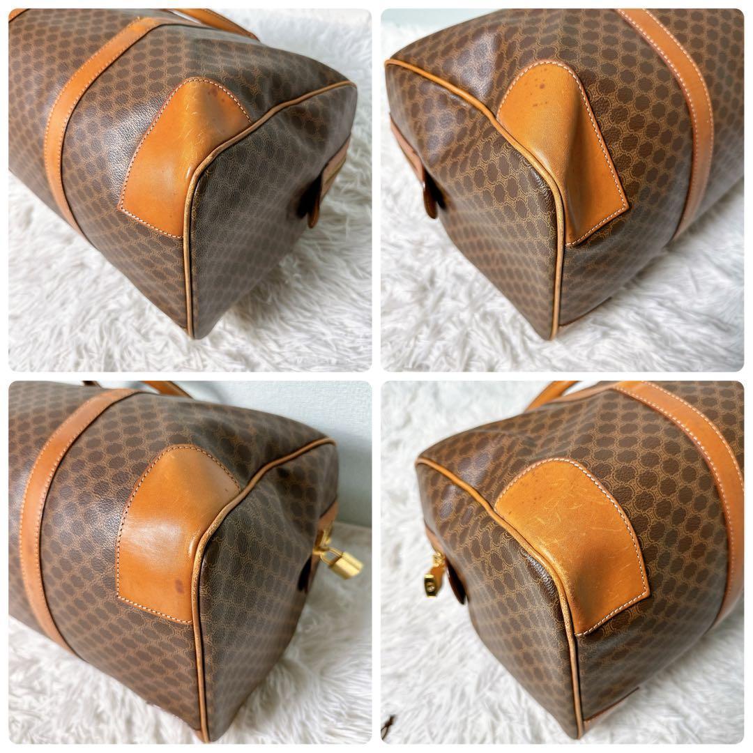 美品✨CELINE ボストンバック 大容量 マカダム柄 トリオンフ 鍵付き 旅行