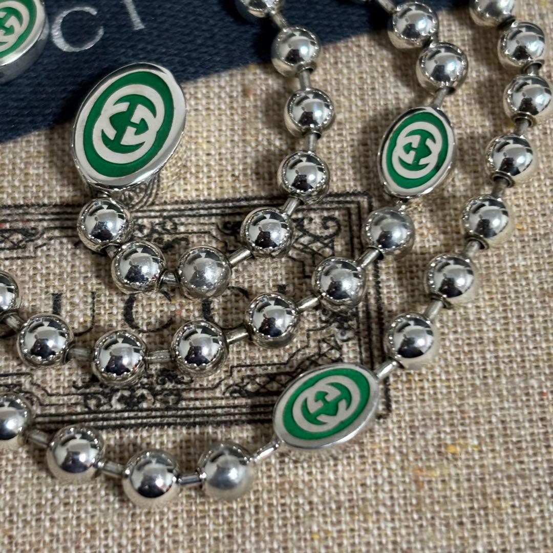 GUCCI 新品同様品　インターロッキングGボールチェーンネックレス　付属品