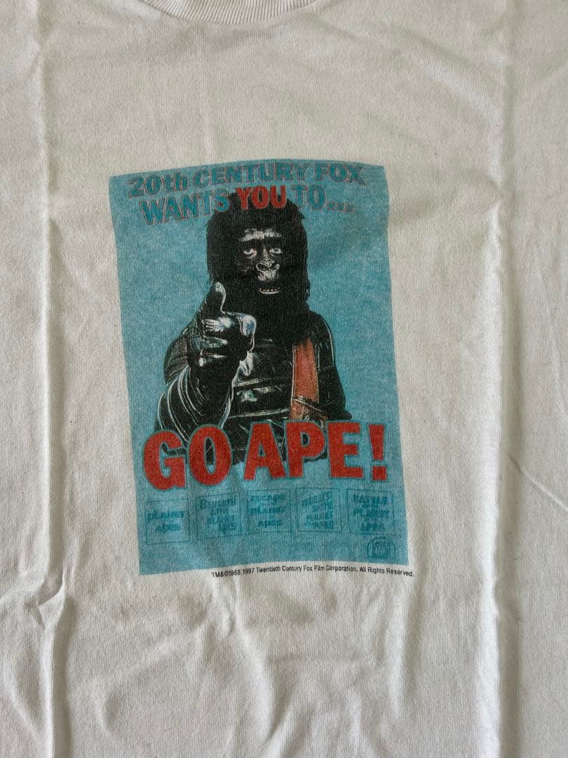 90s APE 猿の惑星　モスキードヘッド　ビンテージTシャツ　フェード