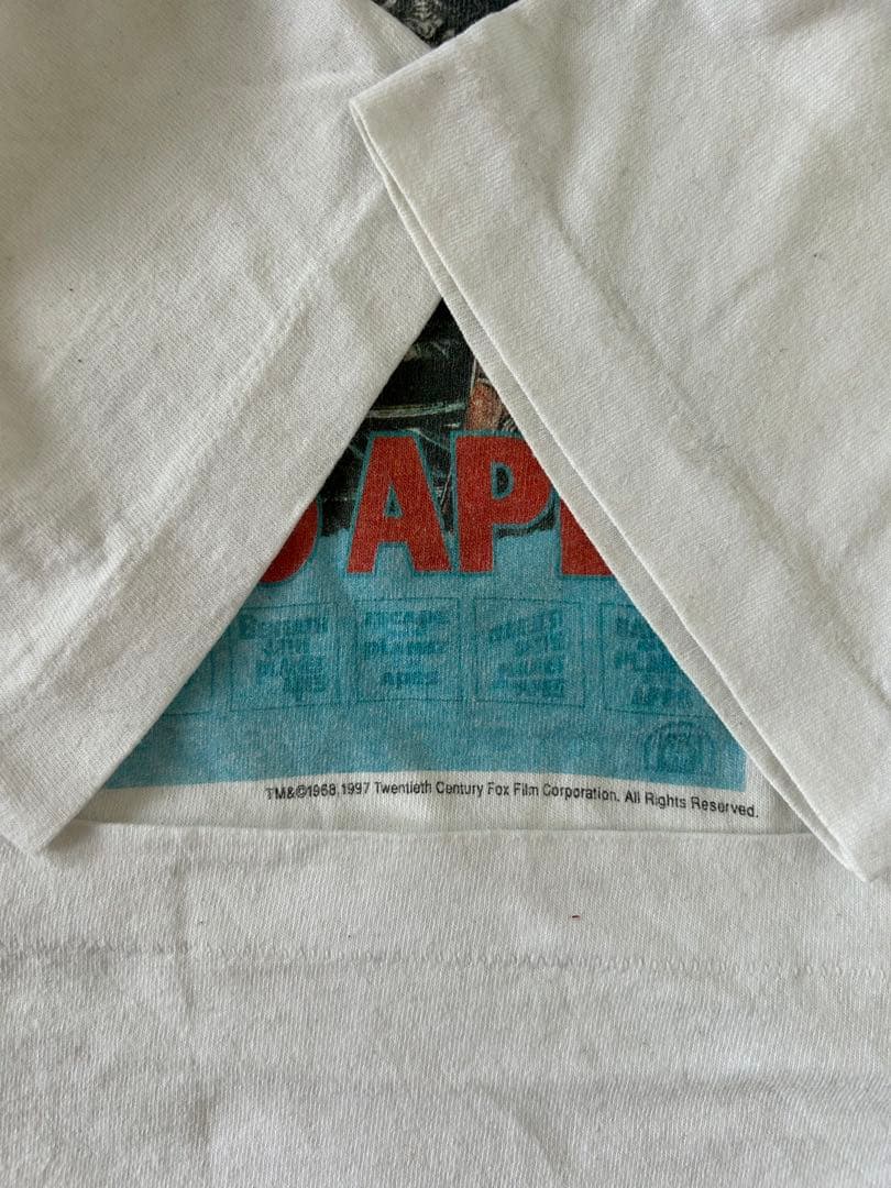 90s APE 猿の惑星　モスキードヘッド　ビンテージTシャツ　フェード