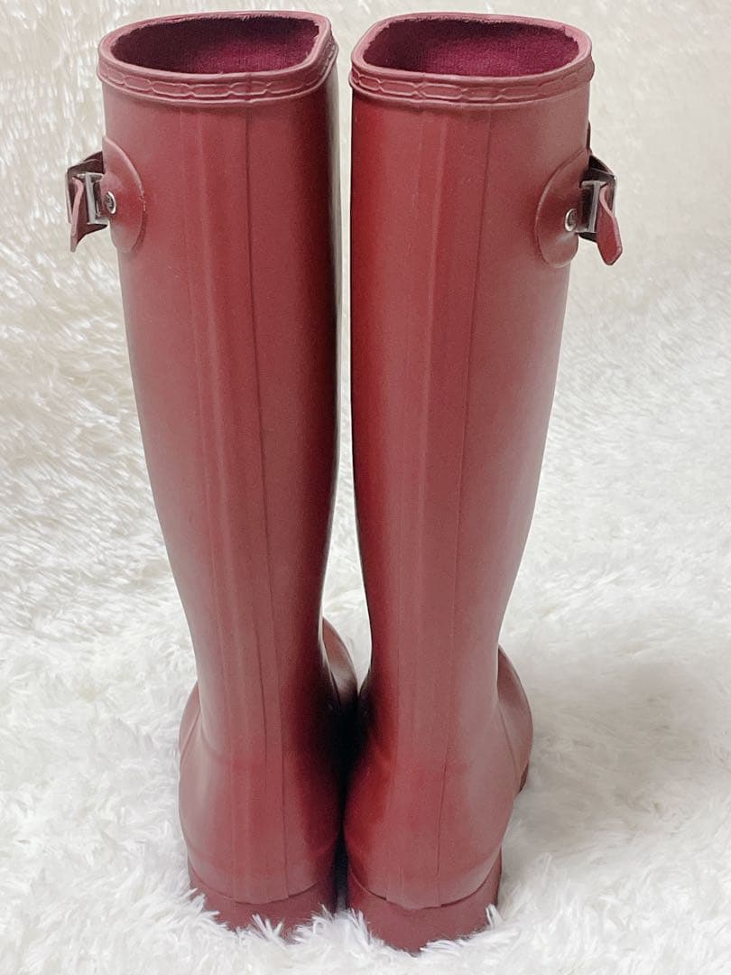 HUNTERハンターレインブーツサイドジップレッド23.5cm