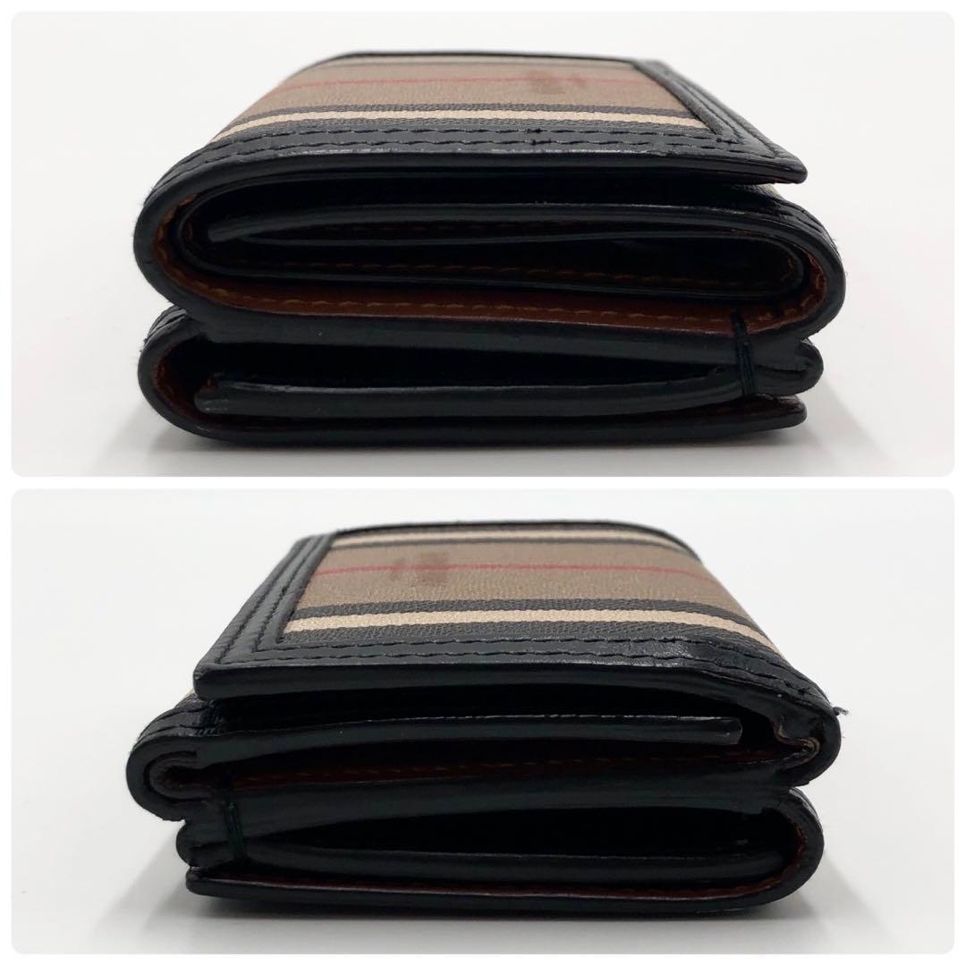 美品 バーバリー BURBERRY 3つ折り財布 ミニウォレット チェック