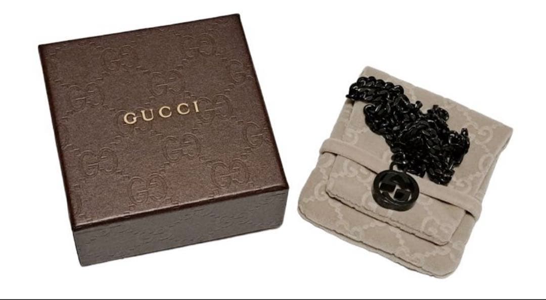 GUCCI ブラック 925 インターロッキング　喜平