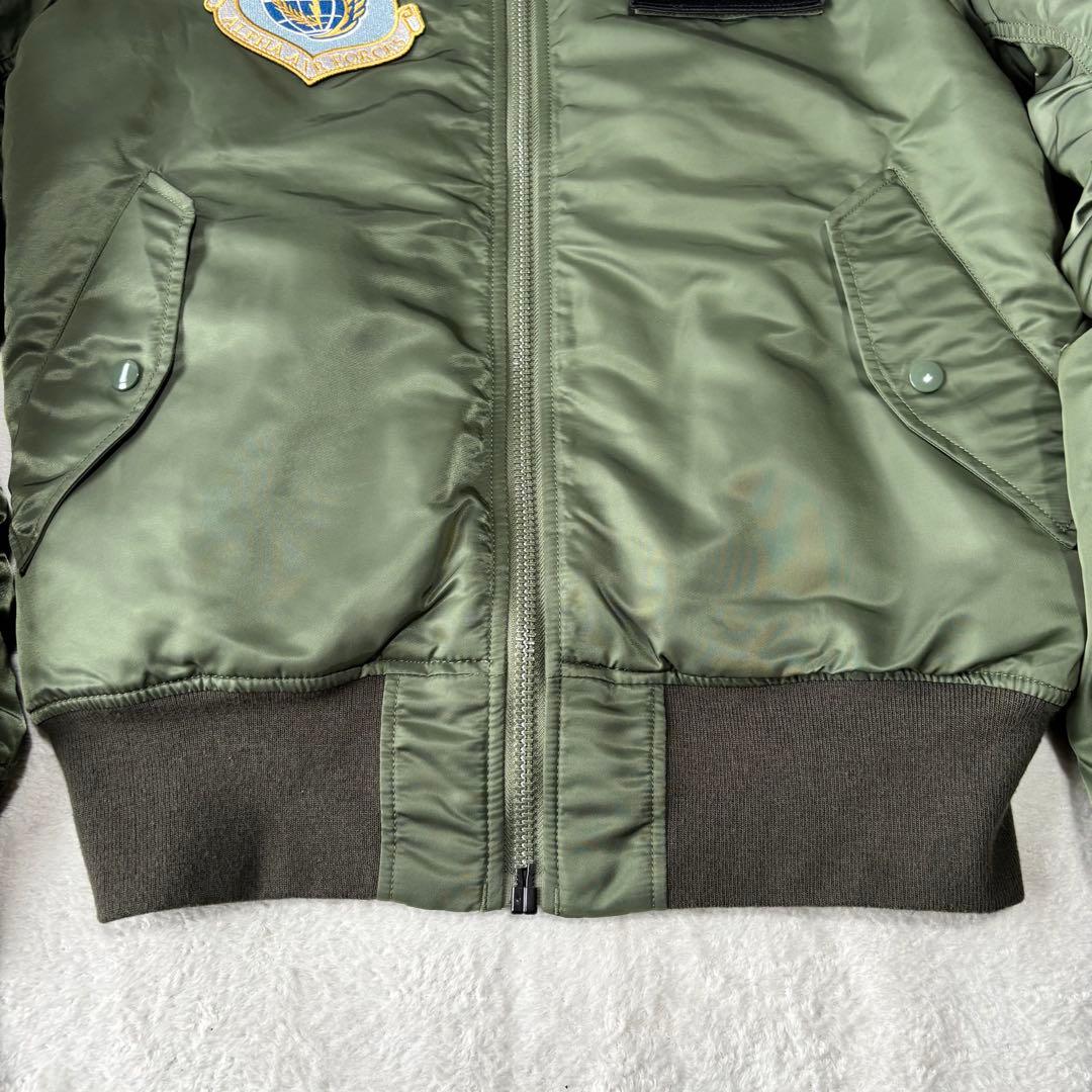 美品 ALPHA INDUSTRIES ワッペン MA-1 カーキ リバーシブル