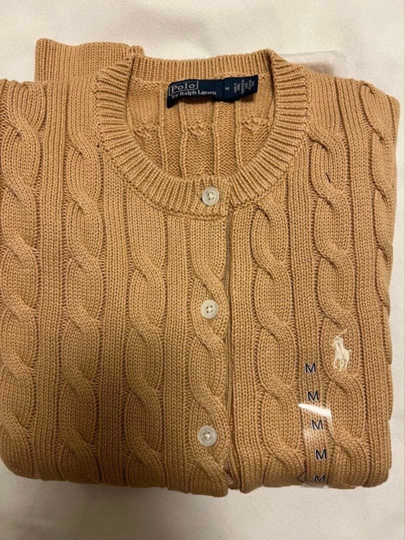 POLO ケーブル編みカーディガン ベージュ