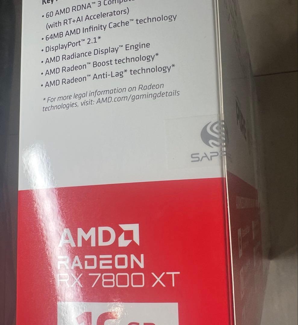 【新品未開封】Sapphire Radeon RX 7800 XT 16GB