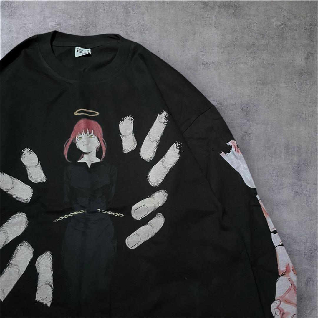 チェンソーマン マキマ Tシャツ ロンT アニメ プリント ブラック 闇の悪魔