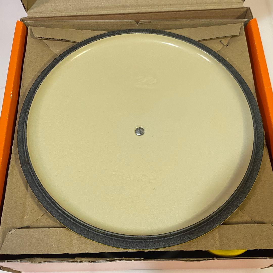 ◎LE CREUSET ルクルーゼ ココットロンド イエロー 22cm 元箱付