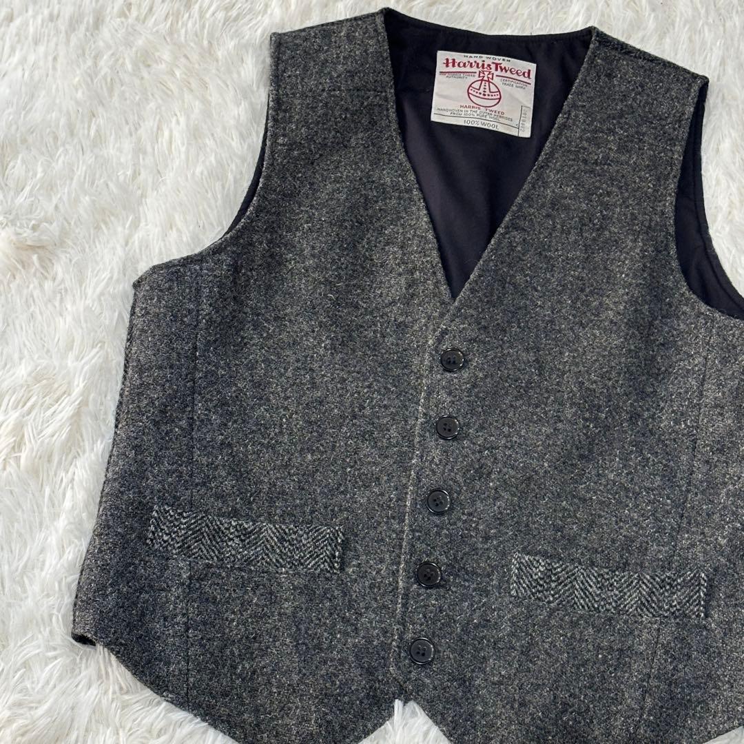 Harris Tweed ハリスツイード ミックスツィード ベスト ジレSサイズ
