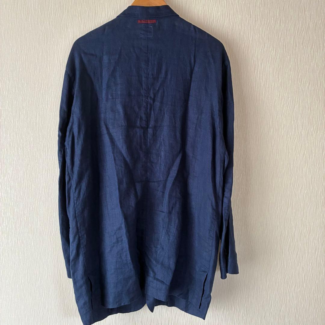 Papas パパス リネン100% カバーオール ネイビー M ジャケット
