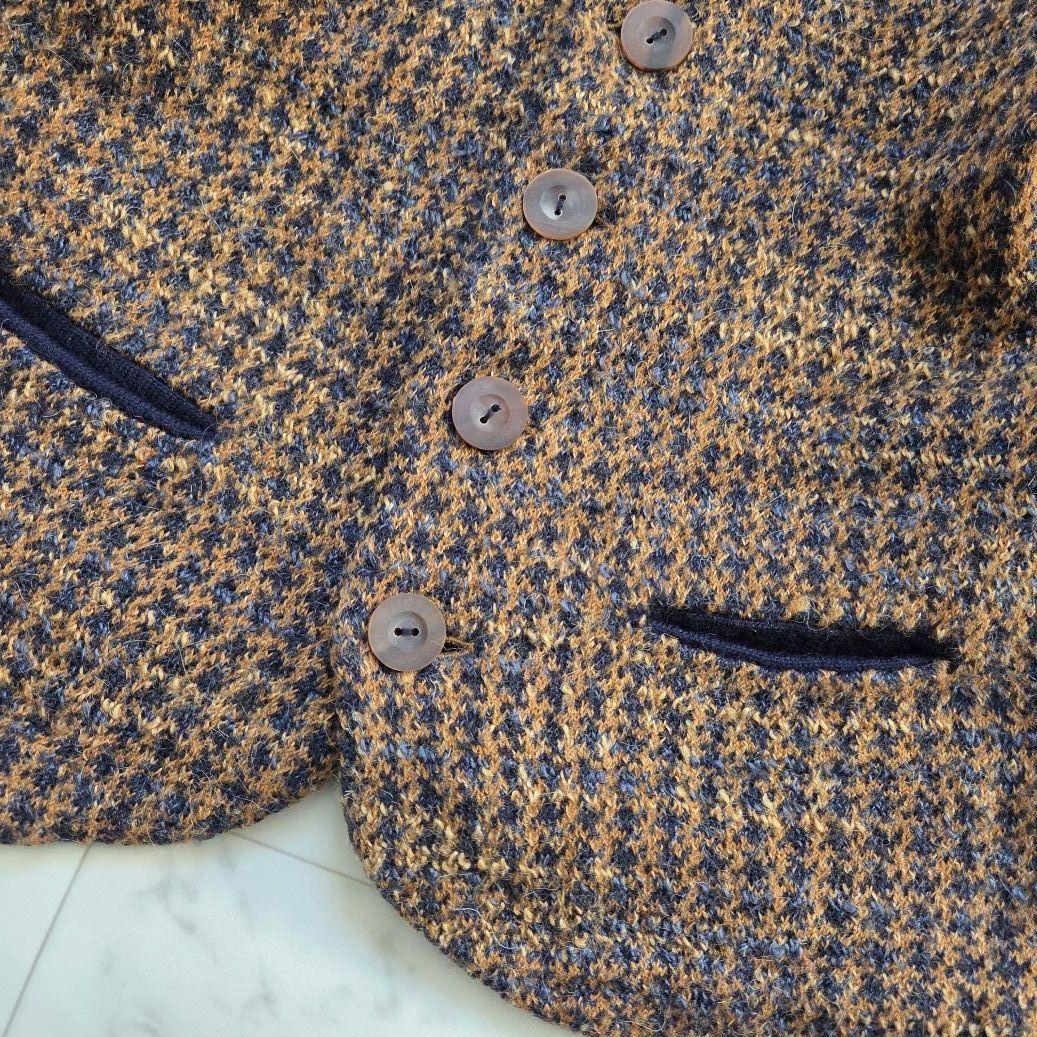 パラスパレス　ツイード　ニット　ジャケット　エルボーパッチ　ウールリネン