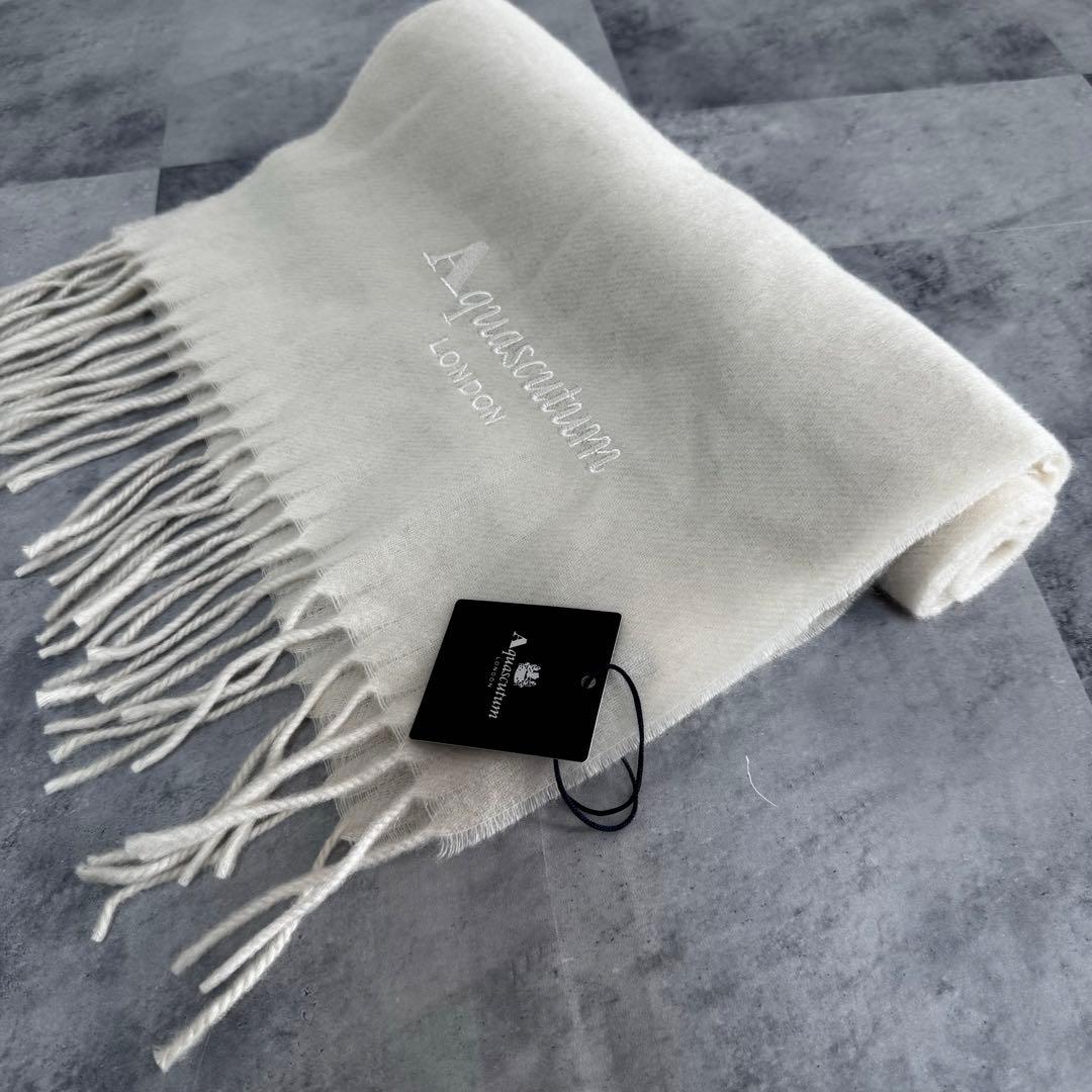【タグ付き】Aquascutum アクアスキュータム カシミヤ100% マフラー