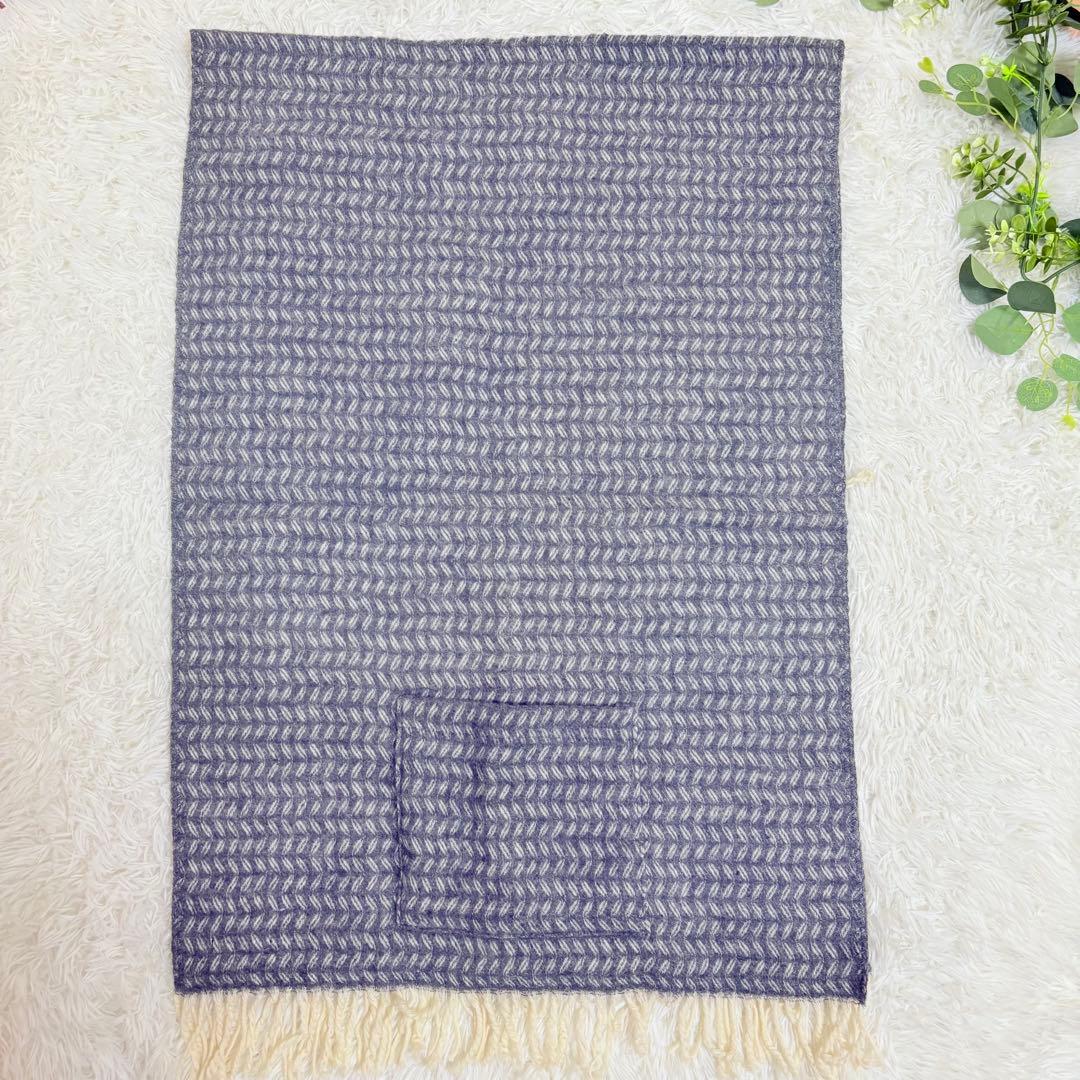 美品★KLIPPAN クリッパン ウール ストール リーフ　グレー