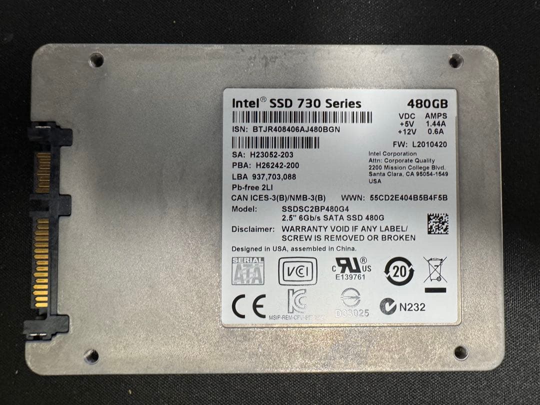 内蔵型SSD Intel SSD 730 Series 480GB