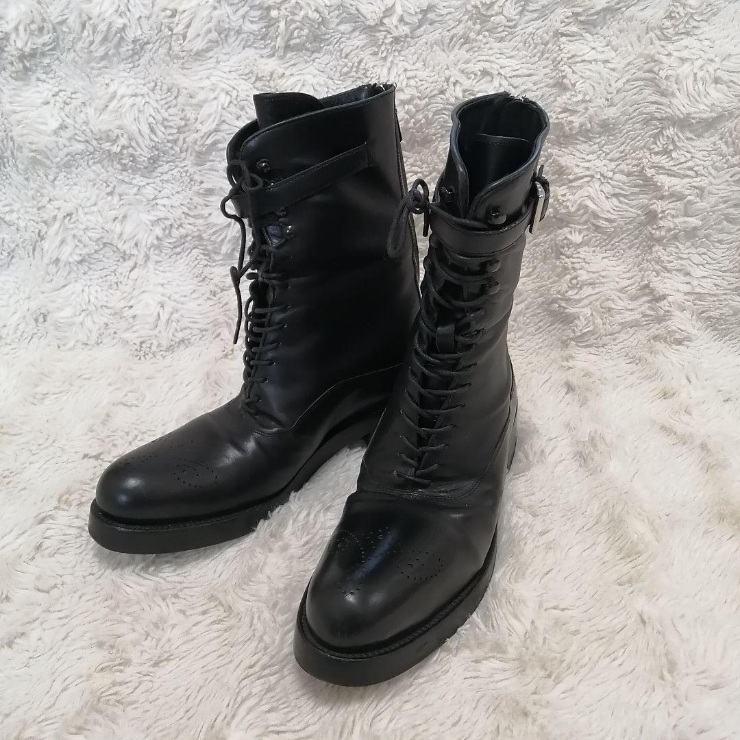 PRADA レースアップ ブーツ レザー ブラック