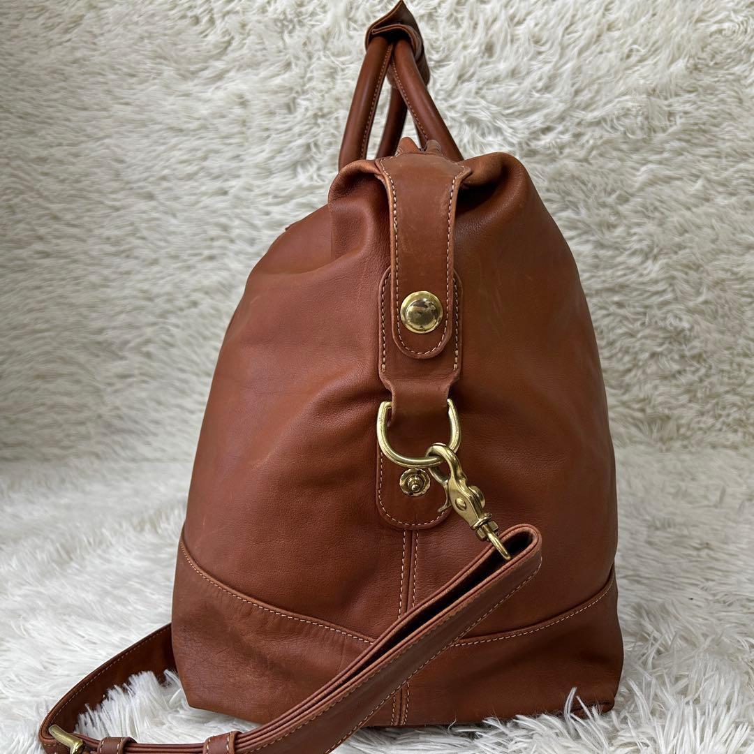 ◎人気◎COACH 激デカ ボストンバッグ 横幅52cm オールレザー ブラウン