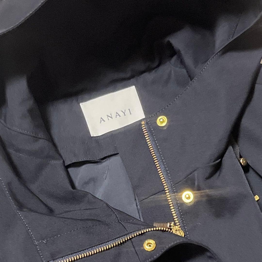 ANAYI フード付きネイビー モッズコートサイズ38 【訳あり】ライナー欠品