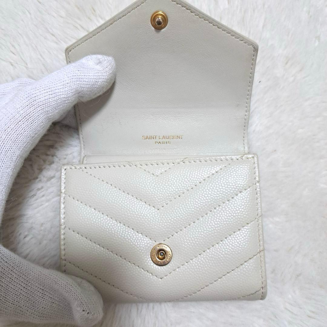 ✨極美品　付属品完備　現行✨サンローラン　三つ折り　カサンドラ　キャビアスキン