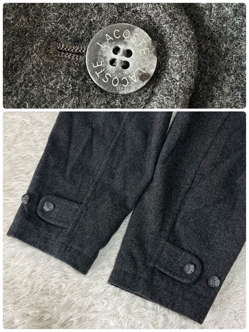 【美品】ラコステ　中綿入り　メルトンウール　ロングダッフルコート