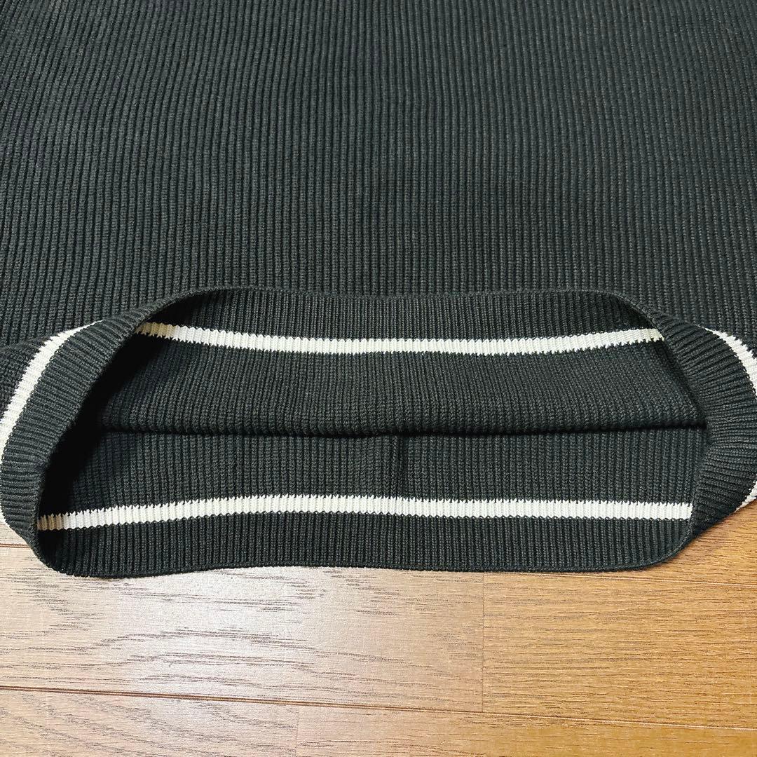 【美品】 フレッドペリー ストライプ トリム Vネック タンク ベスト 黒