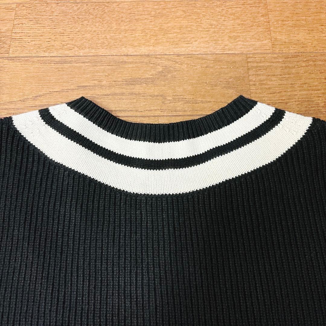 【美品】 フレッドペリー ストライプ トリム Vネック タンク ベスト 黒